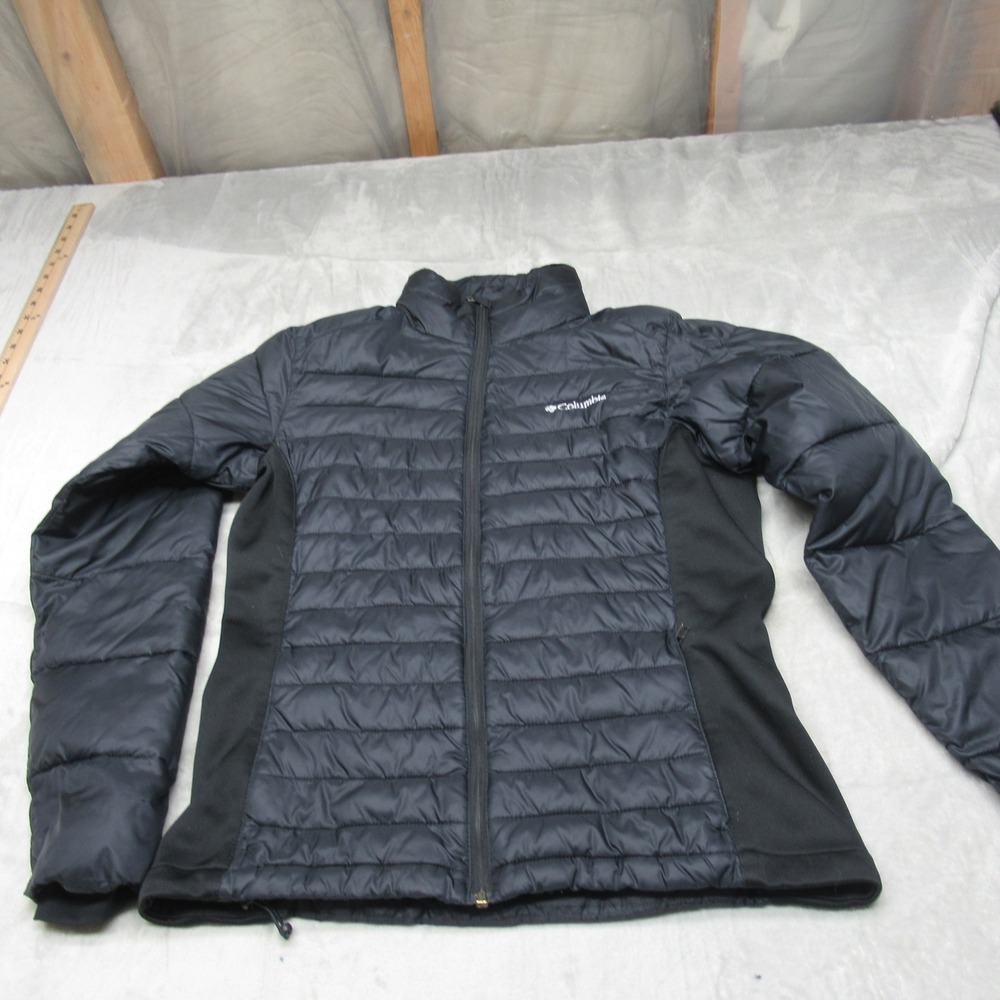 Columbia Jacket Womens Medium Black Powder Pillow Hybrid Quilt Insulated Puffer